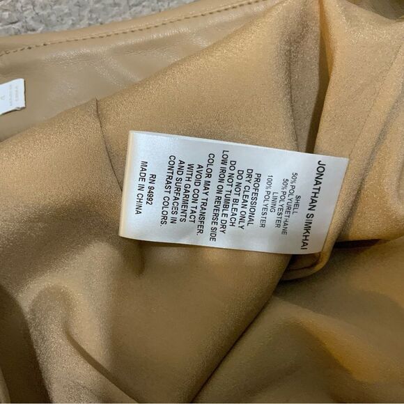 Jonathan Simkhai ‘Tessa’ leather trousers NWOT Faux Leather Pant in Camel - Picture 11 of 11